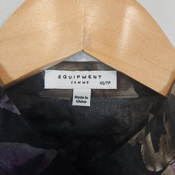 NWT Equipment Femme Boleyn Sheer Silk Floral Blouse Size XS $300 - Picture 5 of 10